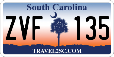 SC license plate ZVF135