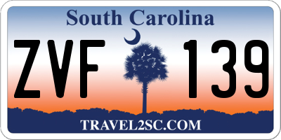 SC license plate ZVF139