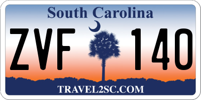 SC license plate ZVF140
