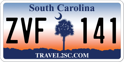 SC license plate ZVF141