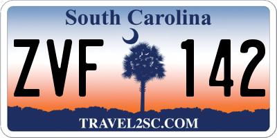 SC license plate ZVF142
