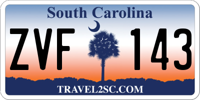 SC license plate ZVF143