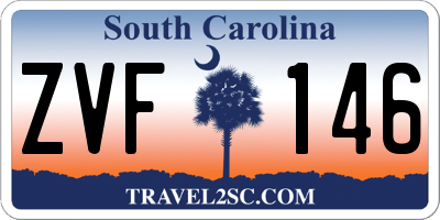 SC license plate ZVF146