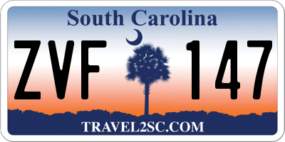 SC license plate ZVF147