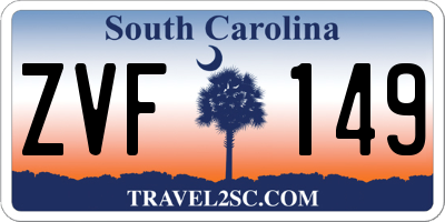 SC license plate ZVF149
