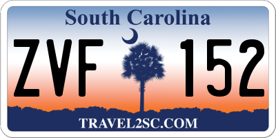 SC license plate ZVF152