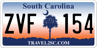 SC license plate ZVF154