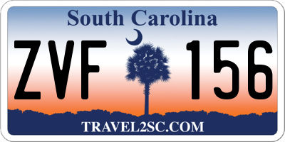 SC license plate ZVF156