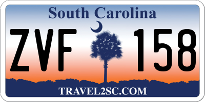 SC license plate ZVF158