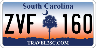 SC license plate ZVF160