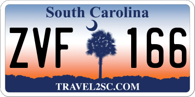 SC license plate ZVF166