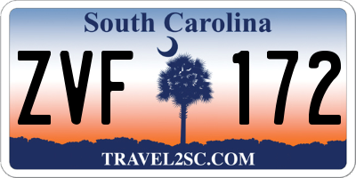 SC license plate ZVF172