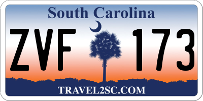 SC license plate ZVF173