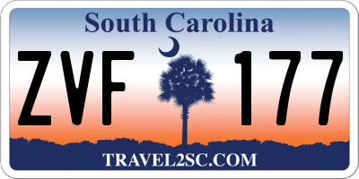 SC license plate ZVF177