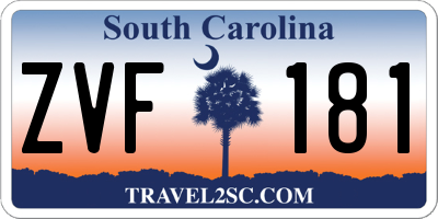 SC license plate ZVF181