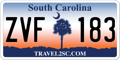 SC license plate ZVF183