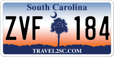 SC license plate ZVF184