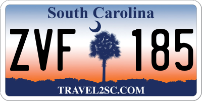 SC license plate ZVF185