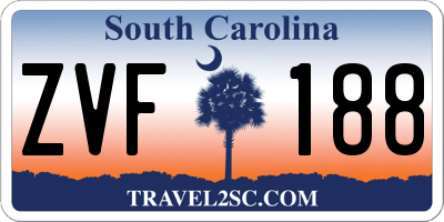 SC license plate ZVF188