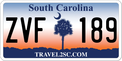 SC license plate ZVF189