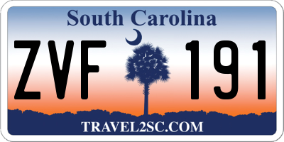 SC license plate ZVF191