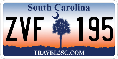 SC license plate ZVF195