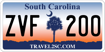 SC license plate ZVF200