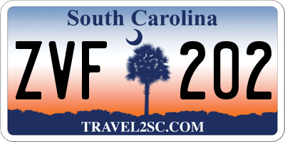 SC license plate ZVF202