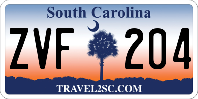 SC license plate ZVF204