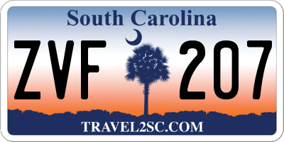 SC license plate ZVF207