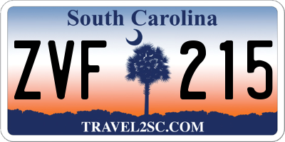SC license plate ZVF215