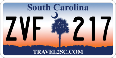 SC license plate ZVF217