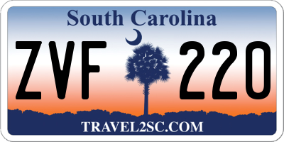 SC license plate ZVF220
