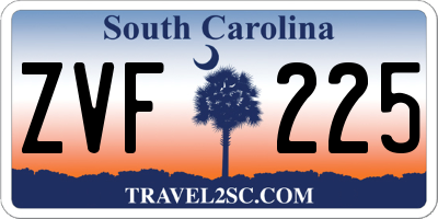 SC license plate ZVF225