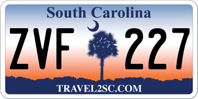 SC license plate ZVF227