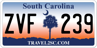 SC license plate ZVF239