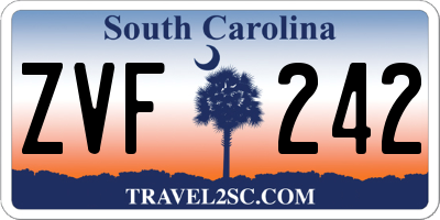 SC license plate ZVF242