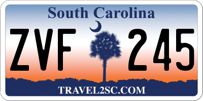 SC license plate ZVF245