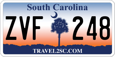 SC license plate ZVF248