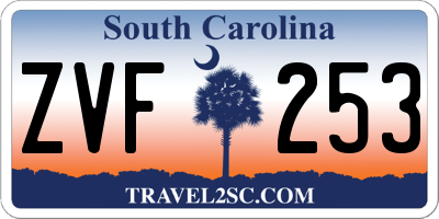 SC license plate ZVF253