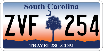 SC license plate ZVF254