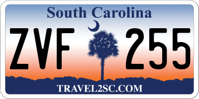 SC license plate ZVF255