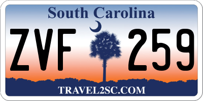 SC license plate ZVF259