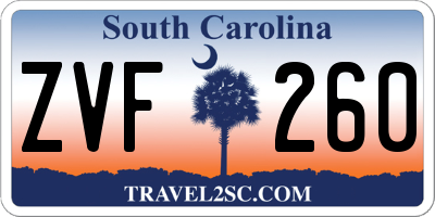 SC license plate ZVF260