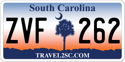 SC license plate ZVF262