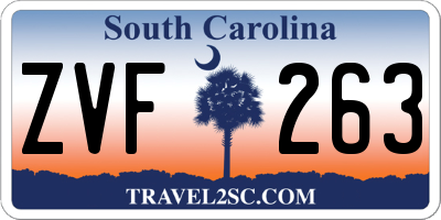 SC license plate ZVF263