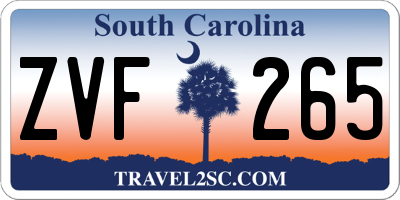 SC license plate ZVF265