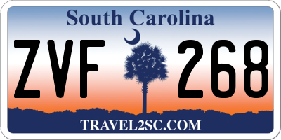 SC license plate ZVF268