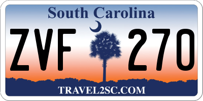 SC license plate ZVF270