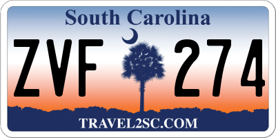 SC license plate ZVF274